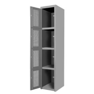 AirGuard Quad: Locker Metálico de 4 Puertas con Ventila de Malla