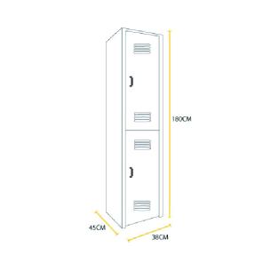 AirStore Duo: Locker Metálico de 2 Puertas con Compartimento Superior y Ventilación