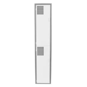PureLock Duo: Locker Metálico Blanco de 2 Puertas con Jaladera y Ventilación