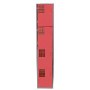 Locker Color Rojo - 4 Puertas