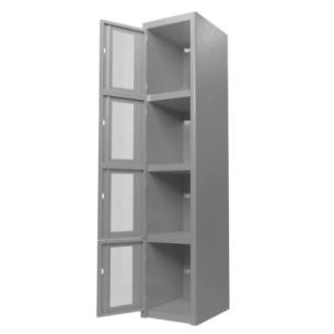 ClearSafe 4: Locker Metálico con Puertas de Acrílico, 4 Compartimentos